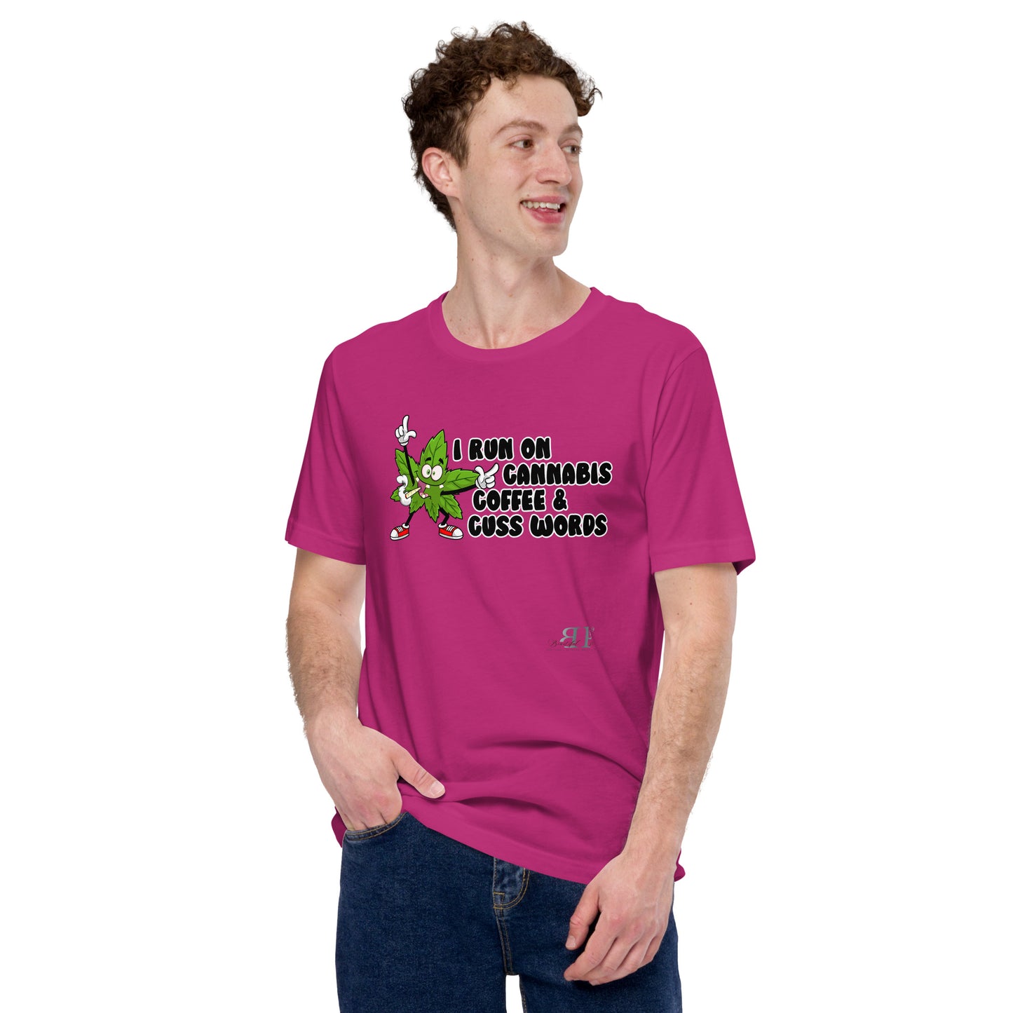 420: I Run on Cannabis, Coffee & Cuss Words Unisex t-shirt