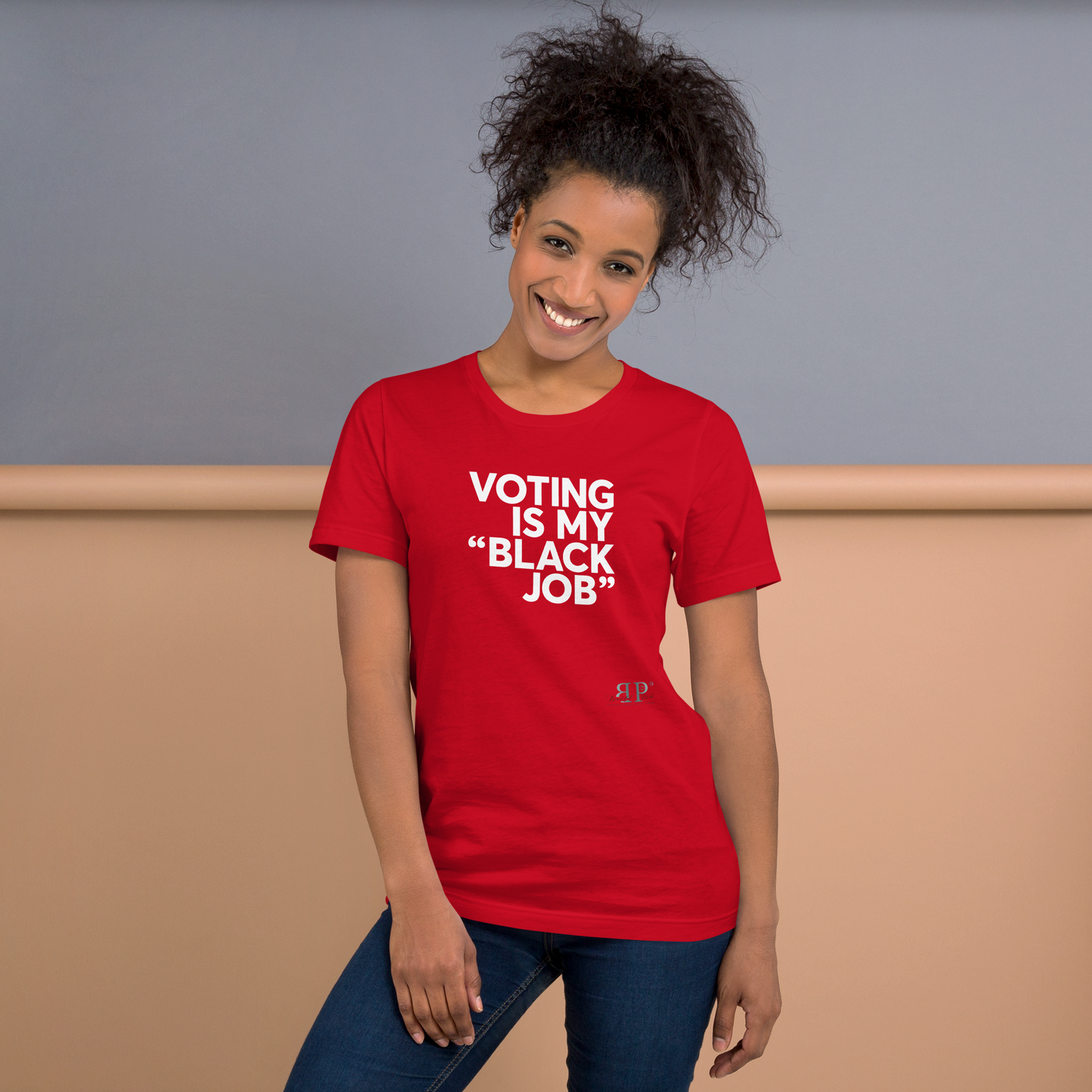 Voting is my "Black Job" (White Text) Unisex t-shirt