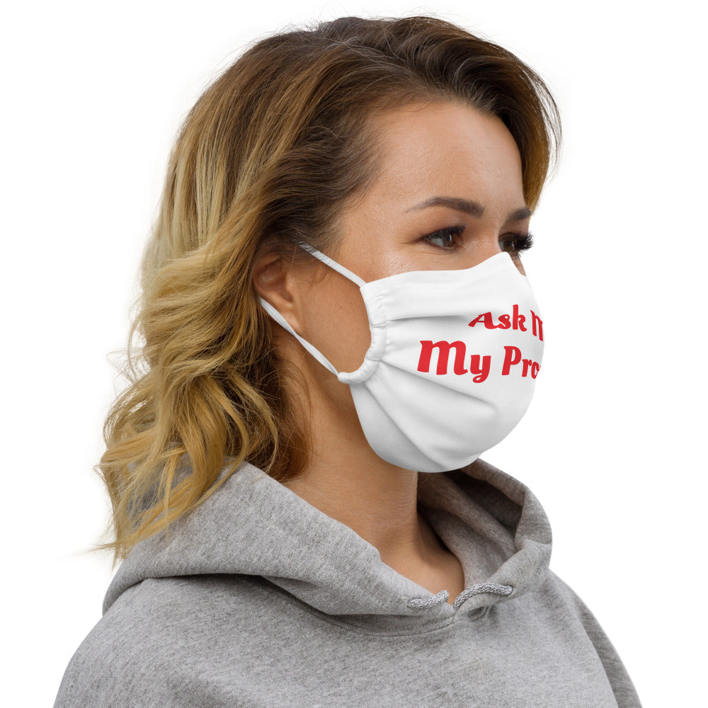 Ask Me My Pronouns face mask