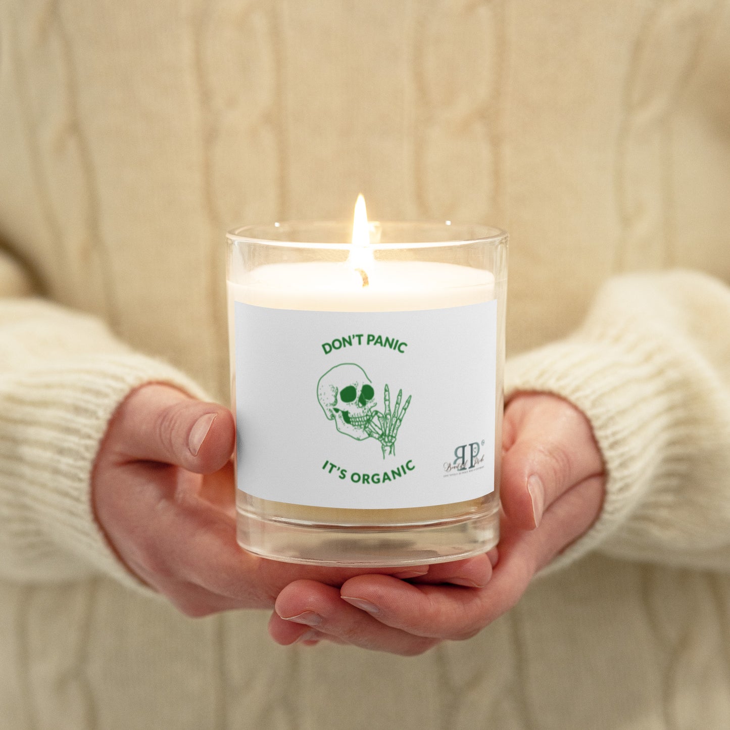 420- Don't Panic, It's Organic Glass Jar Soy Wax Candle