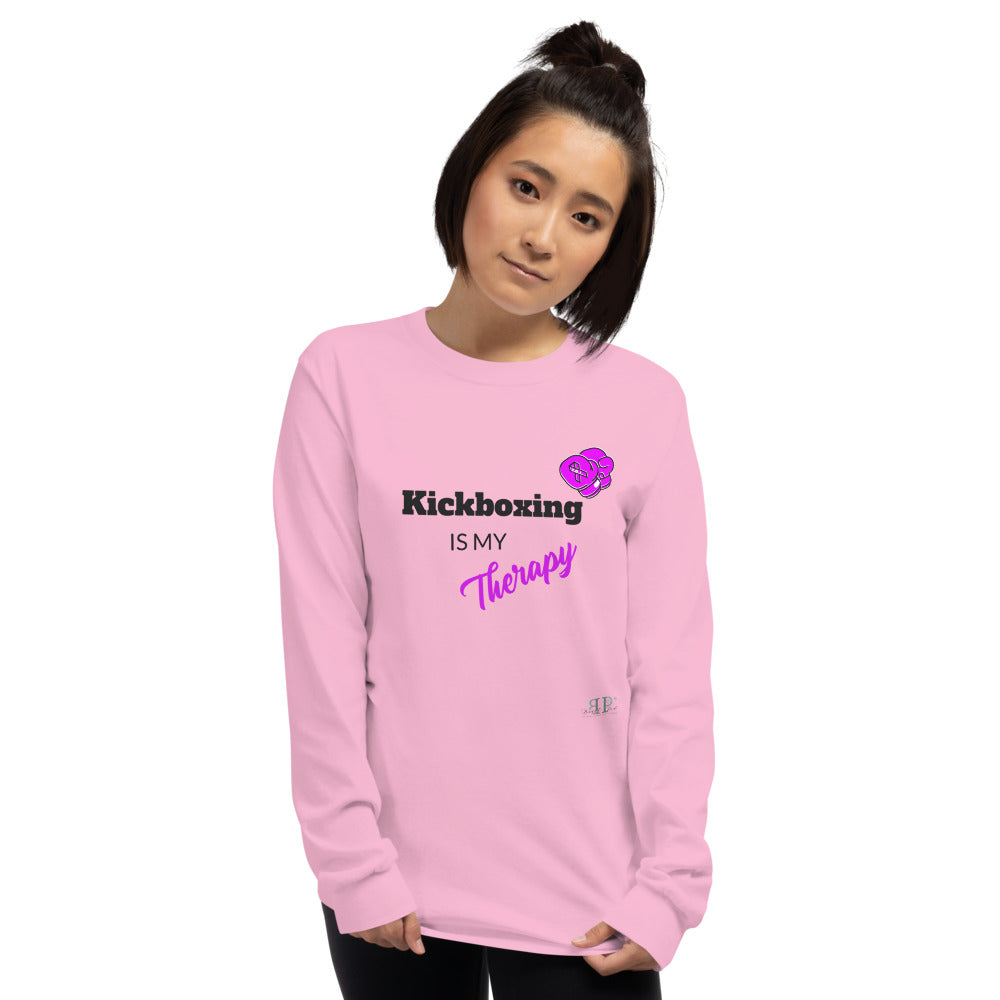 Kickboxing is my therapy Men’s Long Sleeve Shirt