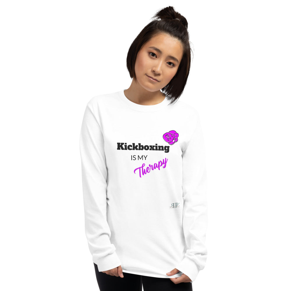 Kickboxing is my therapy Men’s Long Sleeve Shirt
