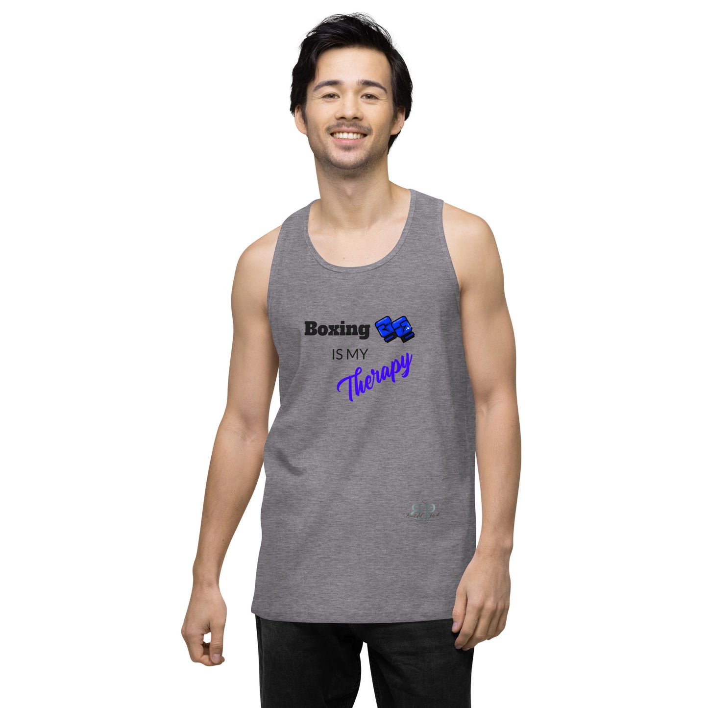Boxing is my therapy Men’s premium tank top