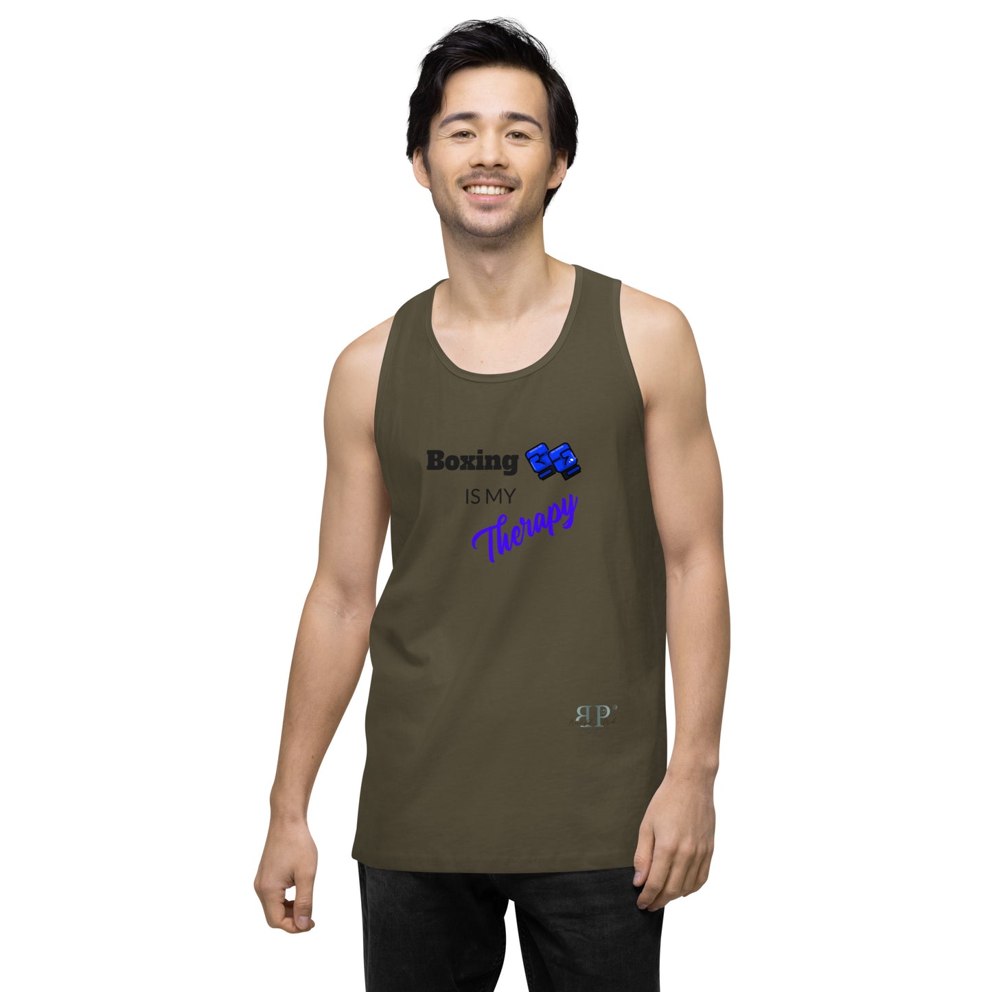 Boxing is my therapy Men’s premium tank top