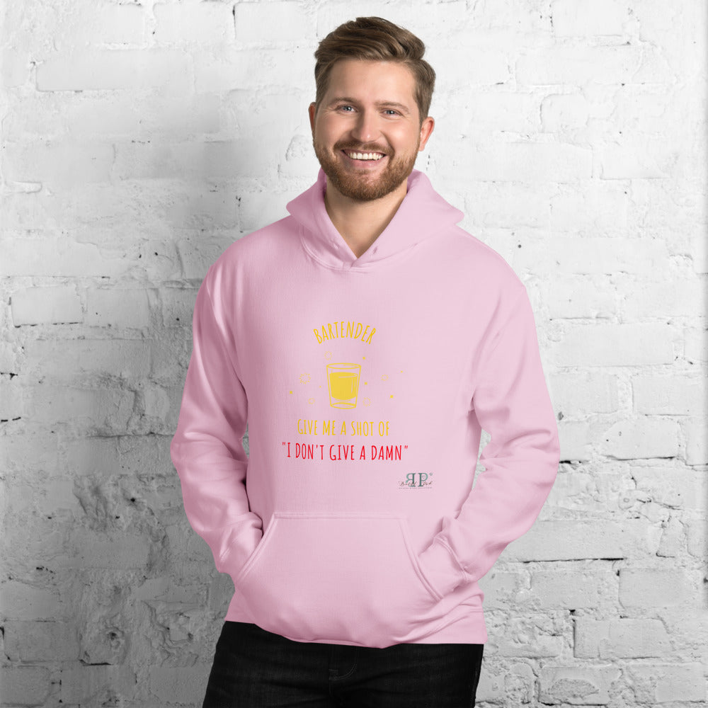 Shot of " i don't give a damn" Unisex Hoodie