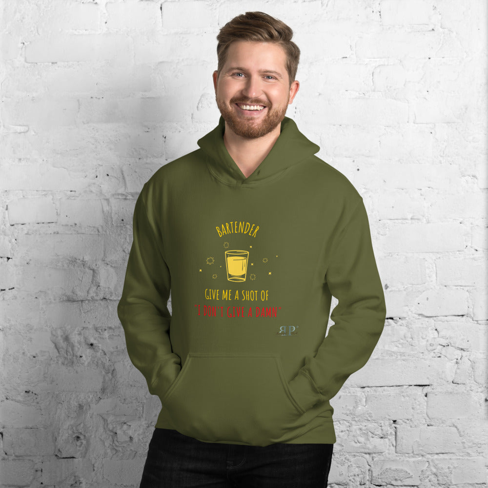 Shot of " i don't give a damn" Unisex Hoodie