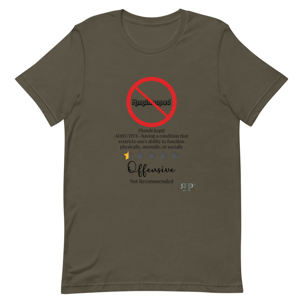 Handicapped: Not Recommended. It Doesn't Define Me Unisex T-Shirt