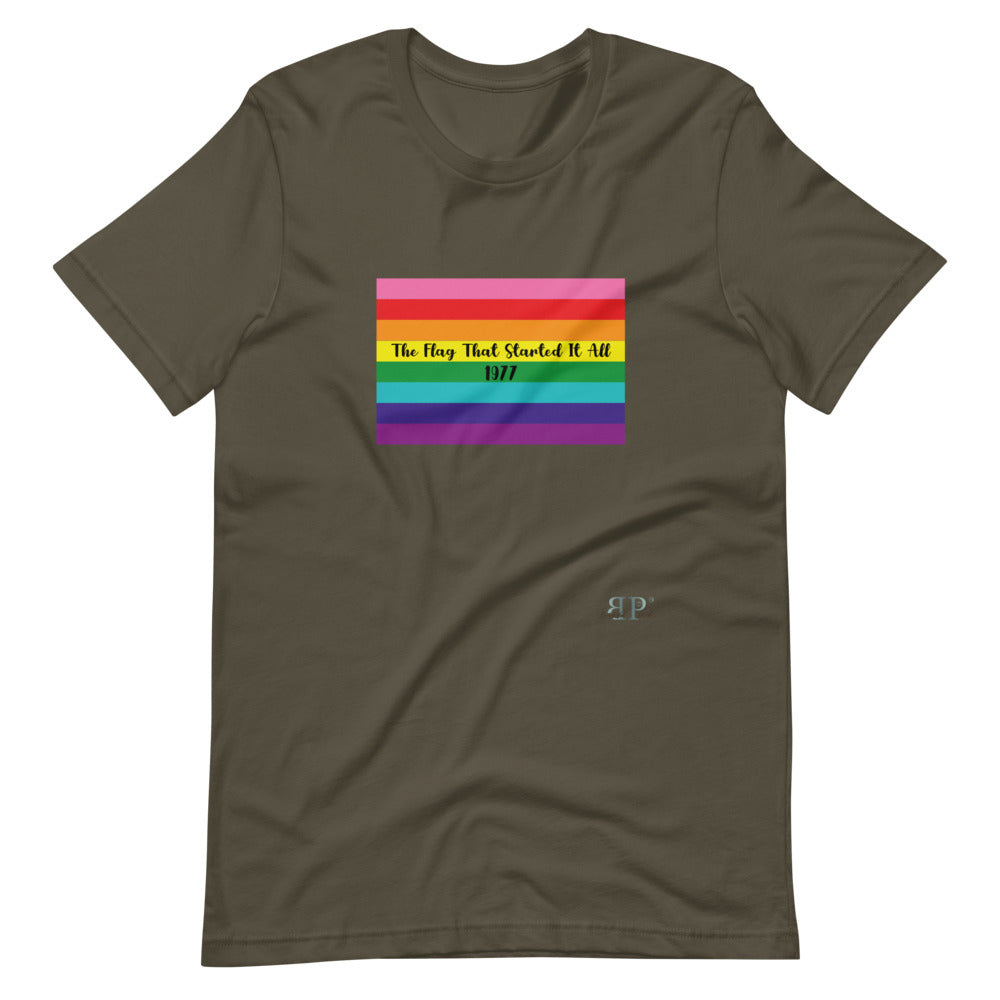 LGBTQ Flag: The Flag That Started It All 1977 Unisex T-Shirt