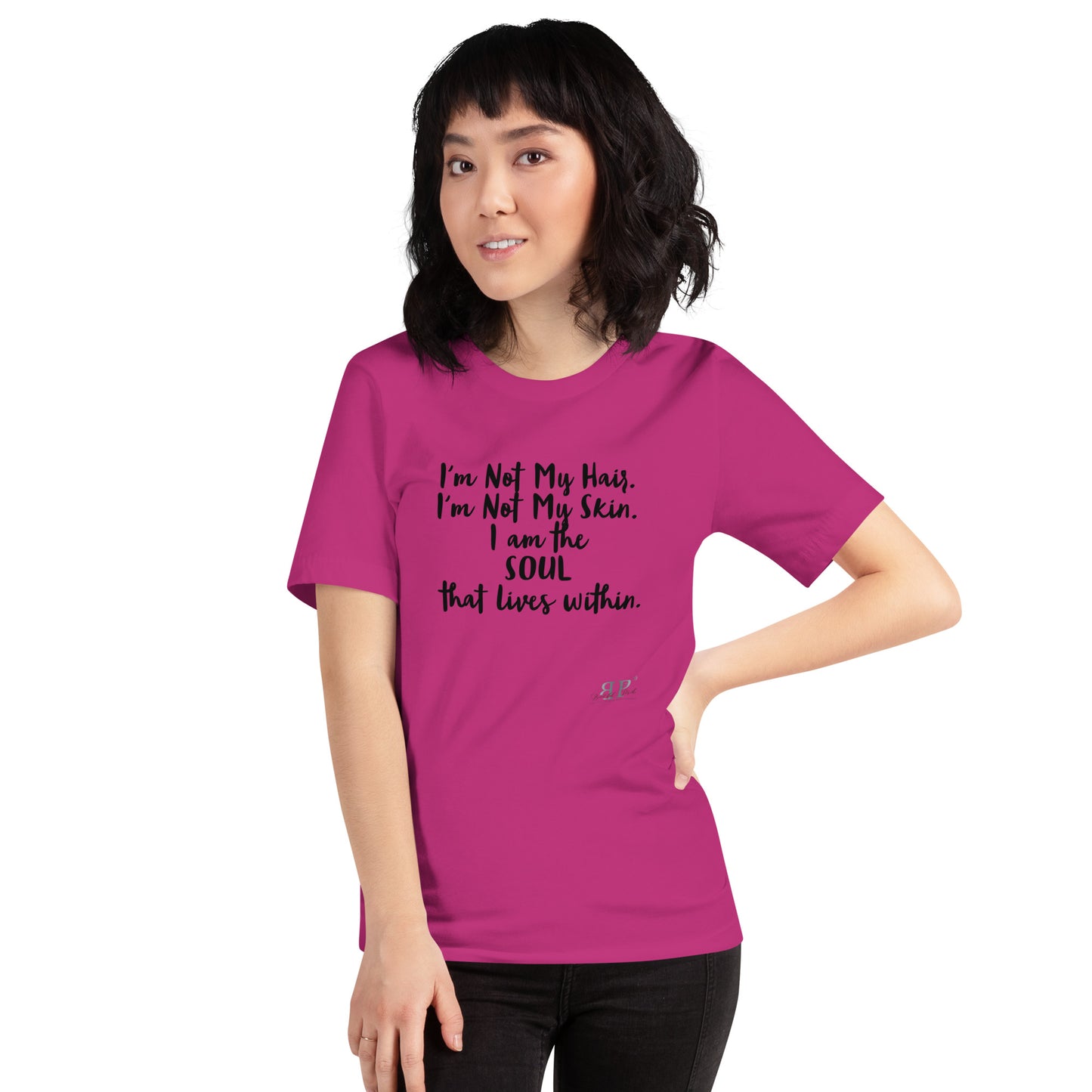 The SOUL That Lives Within Unisex T-Shirt- Black text