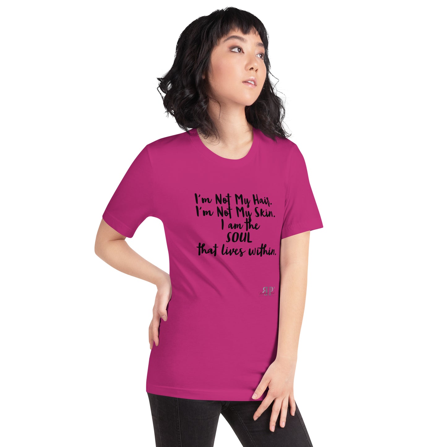 The SOUL That Lives Within Unisex T-Shirt- Black text