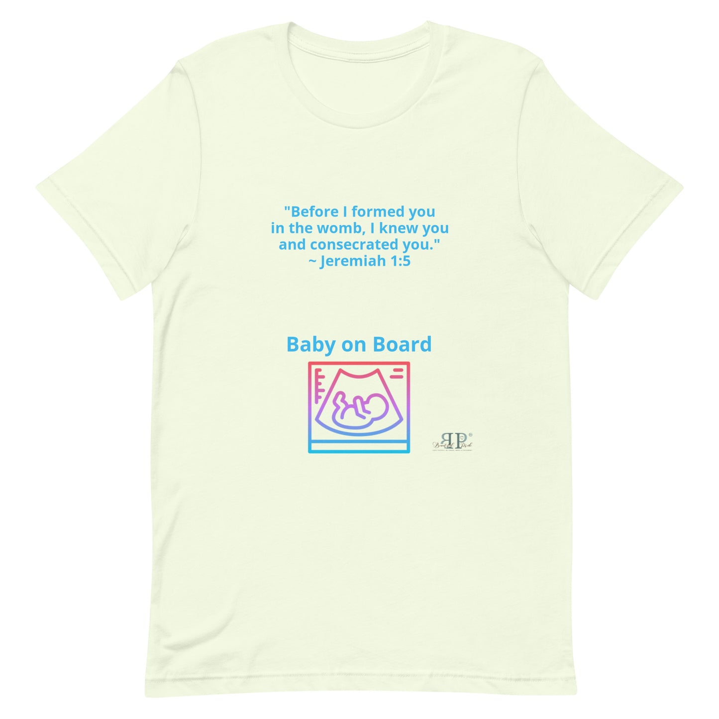Baby on Board Jeremiah 1:5 Unisex t-shirt