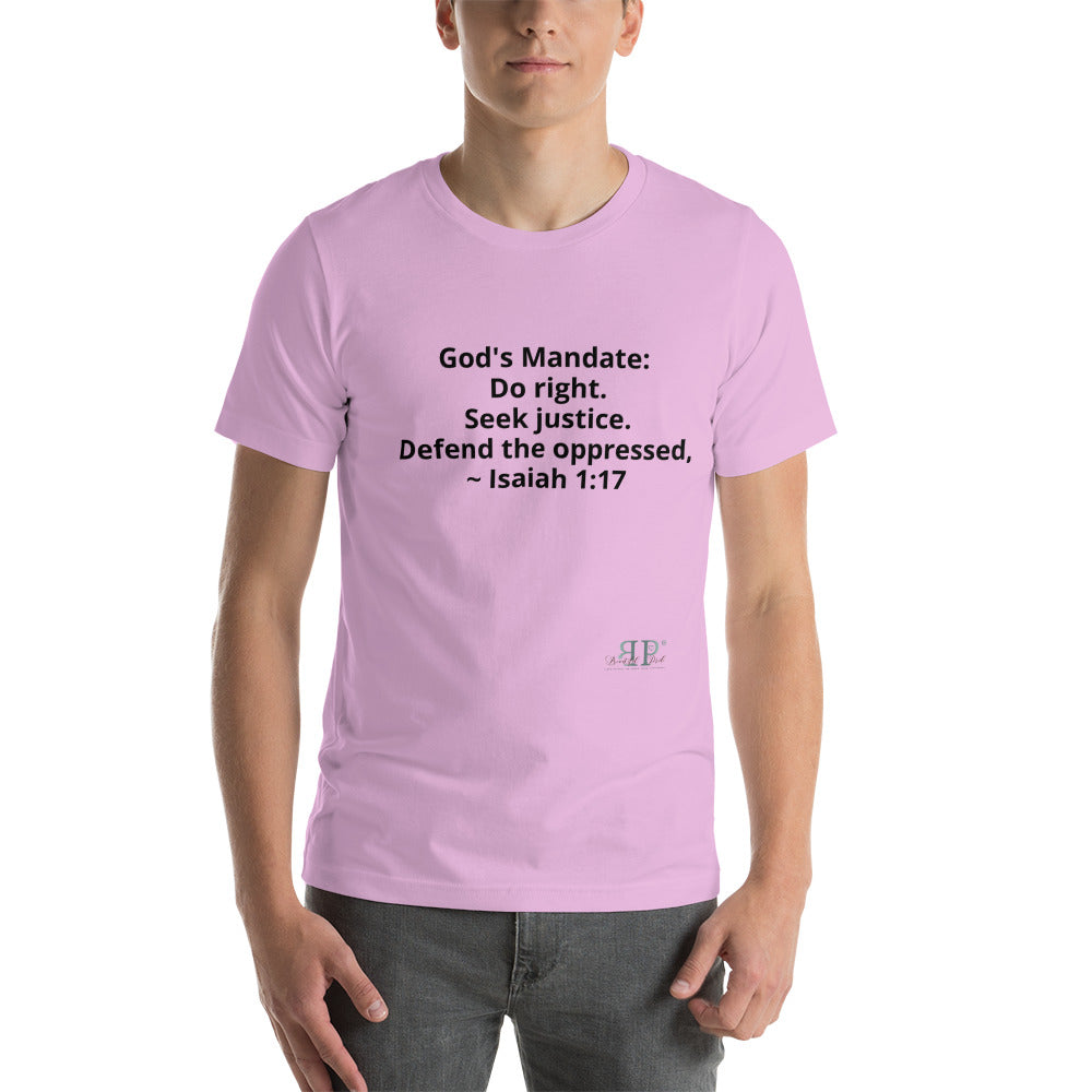 God's Mandate: Seek Justice Isaiah 1:17 Short-Sleeve Unisex T-Shirt