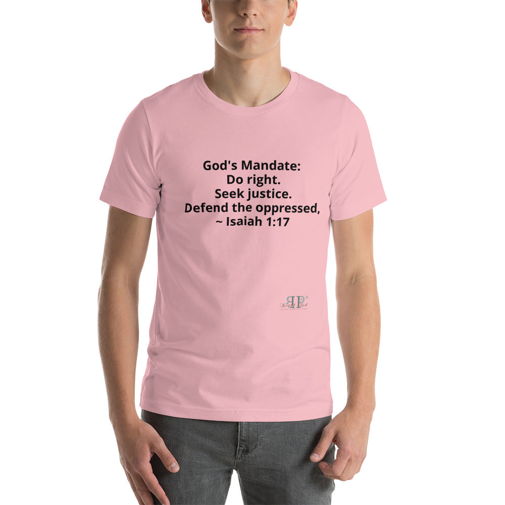 God's Mandate: Seek Justice Isaiah 1:17 Short-Sleeve Unisex T-Shirt