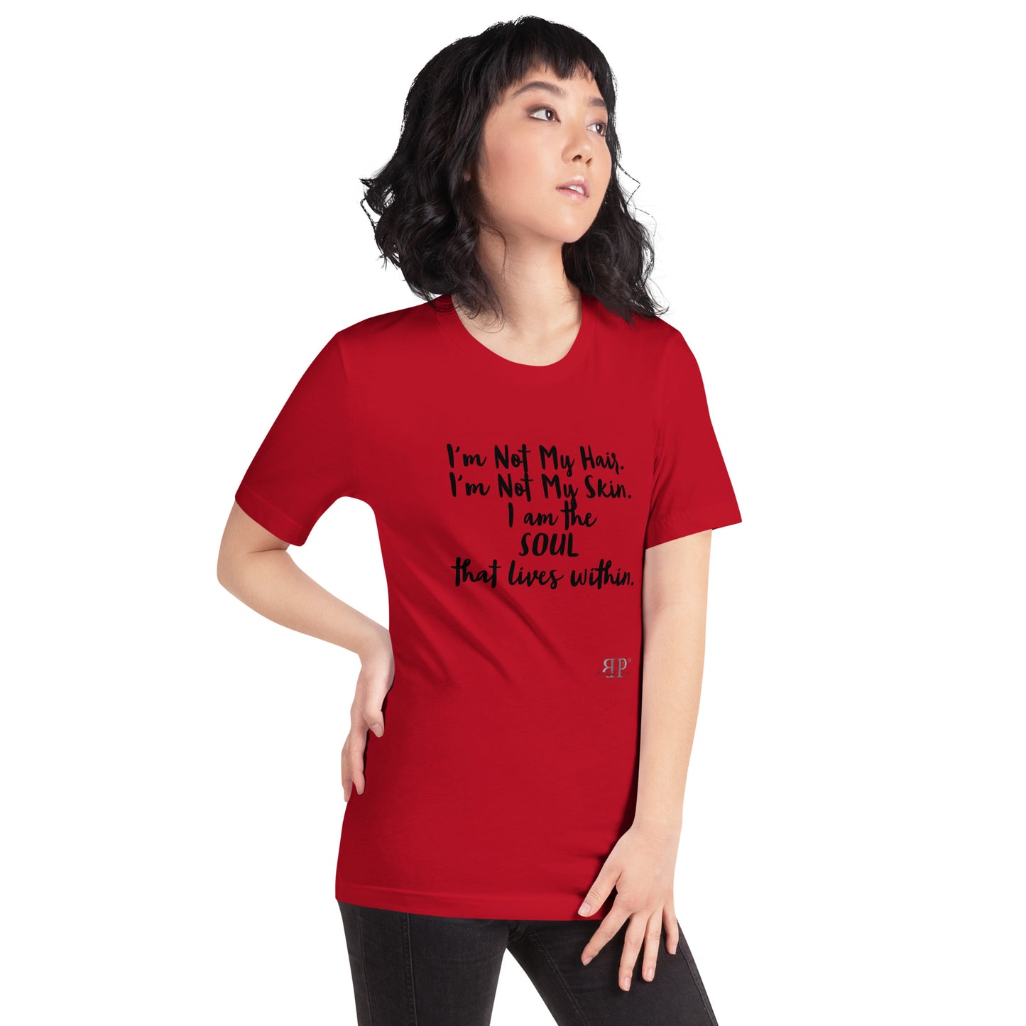 The SOUL That Lives Within Unisex T-Shirt- Black text
