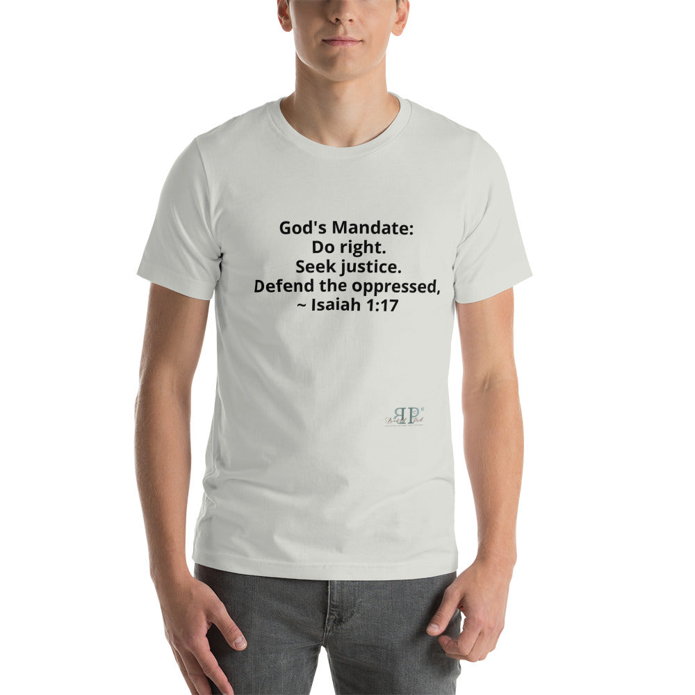 God's Mandate: Seek Justice Isaiah 1:17 Short-Sleeve Unisex T-Shirt