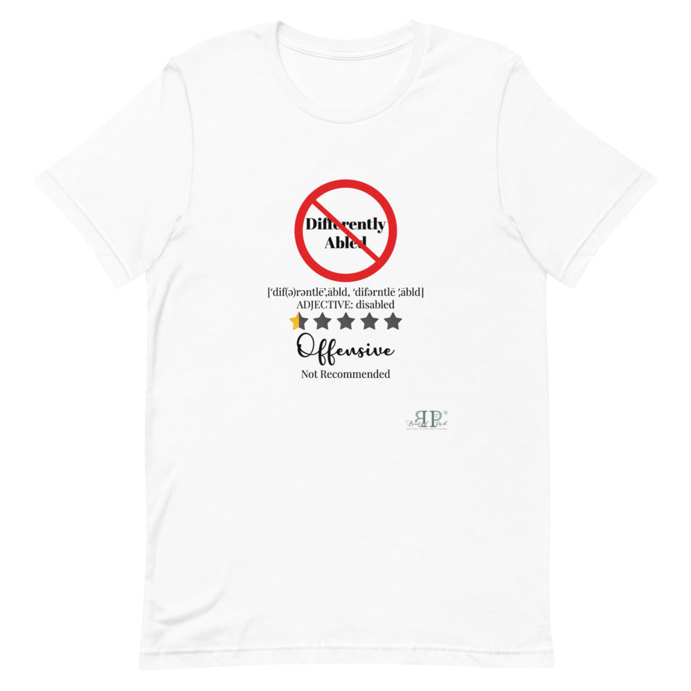 Differently Abled: Not Recommended. Don't Try to Define Me Unisex T-Shirt