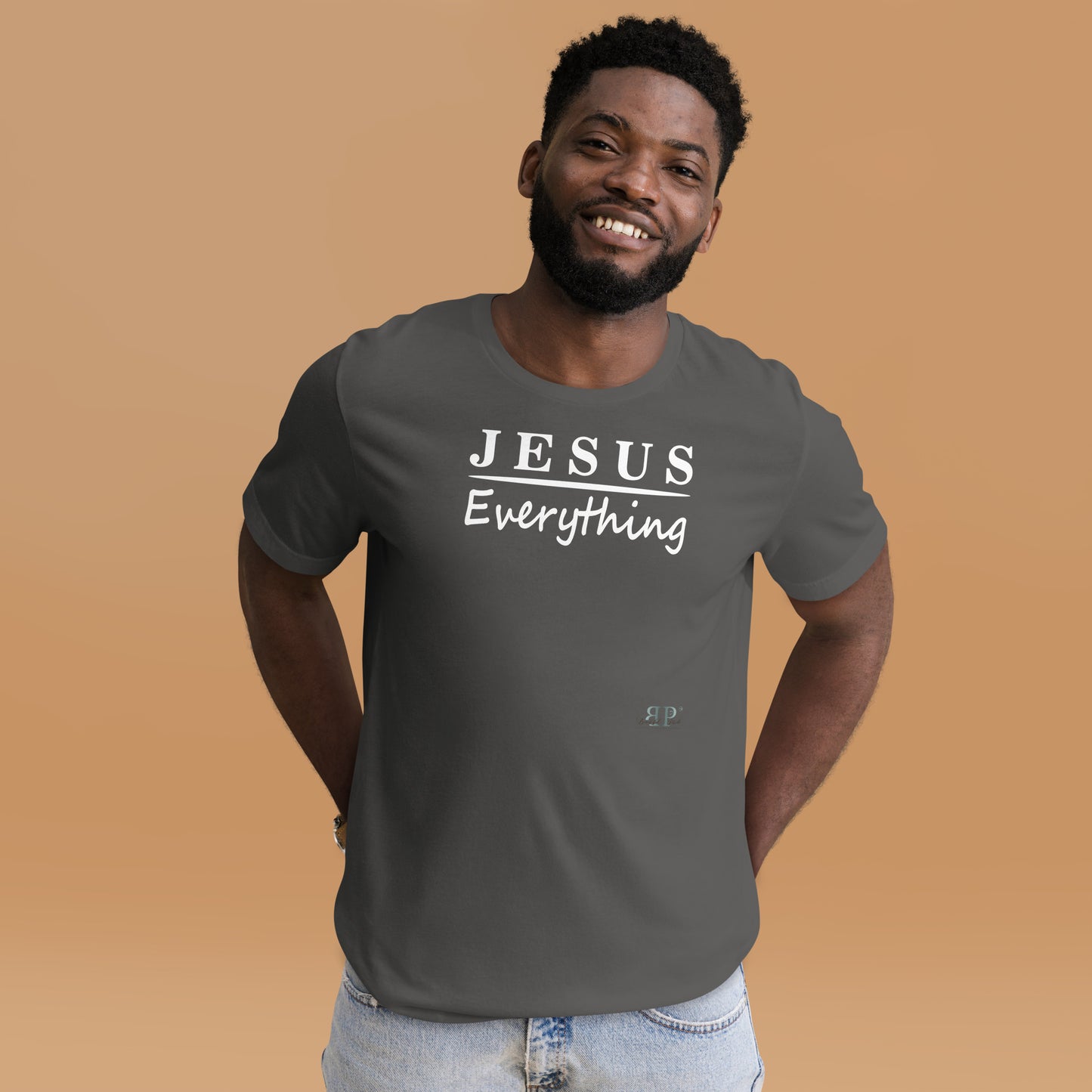 Jesus Over Everything (white text) Unisex t-shirt