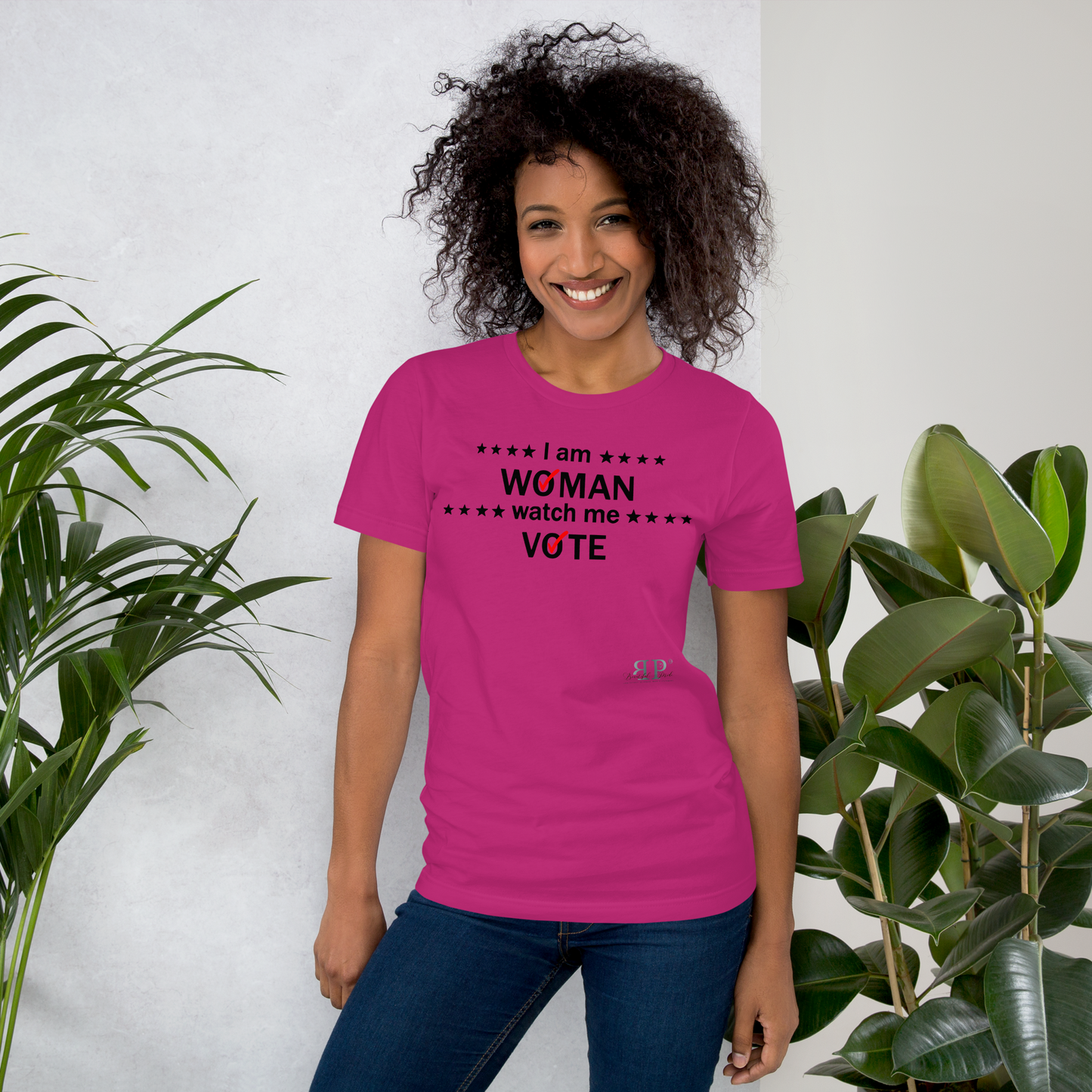 I am woman watch me vote 2 (black text) Unisex t-shirt