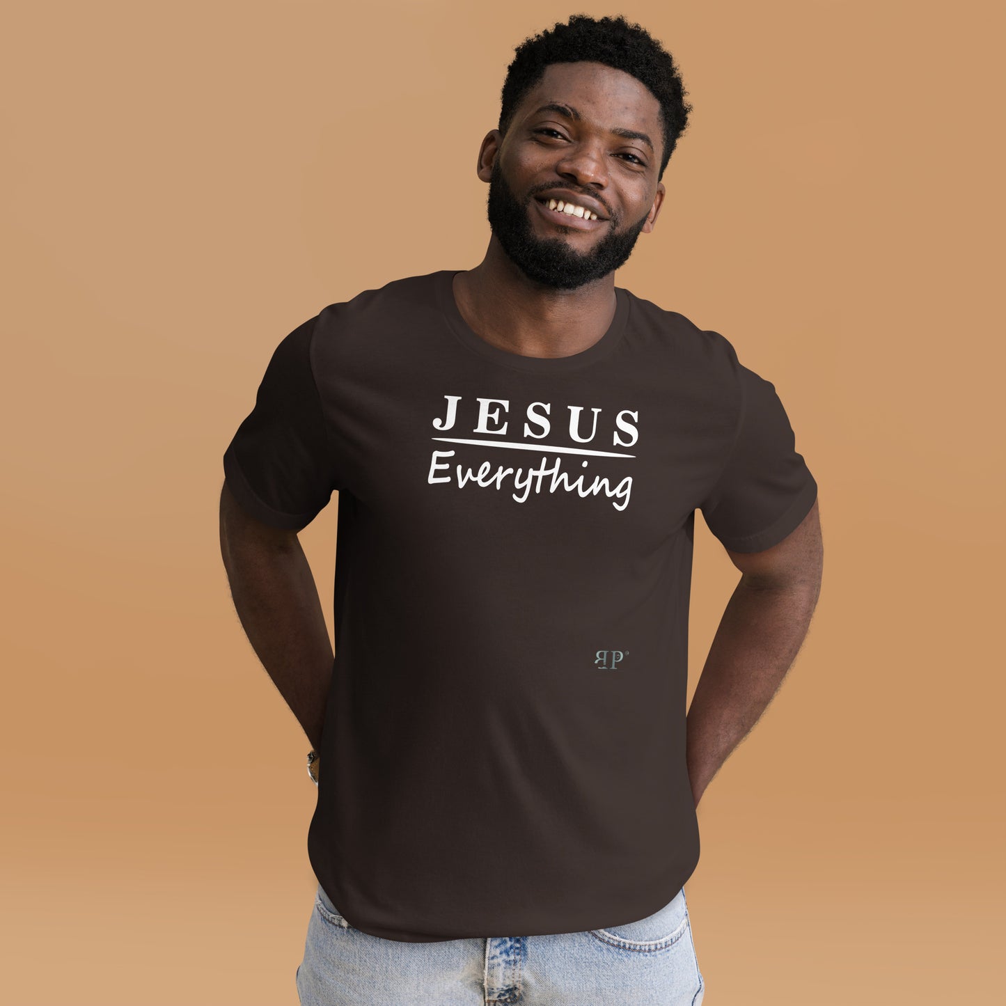 Jesus Over Everything (white text) Unisex t-shirt