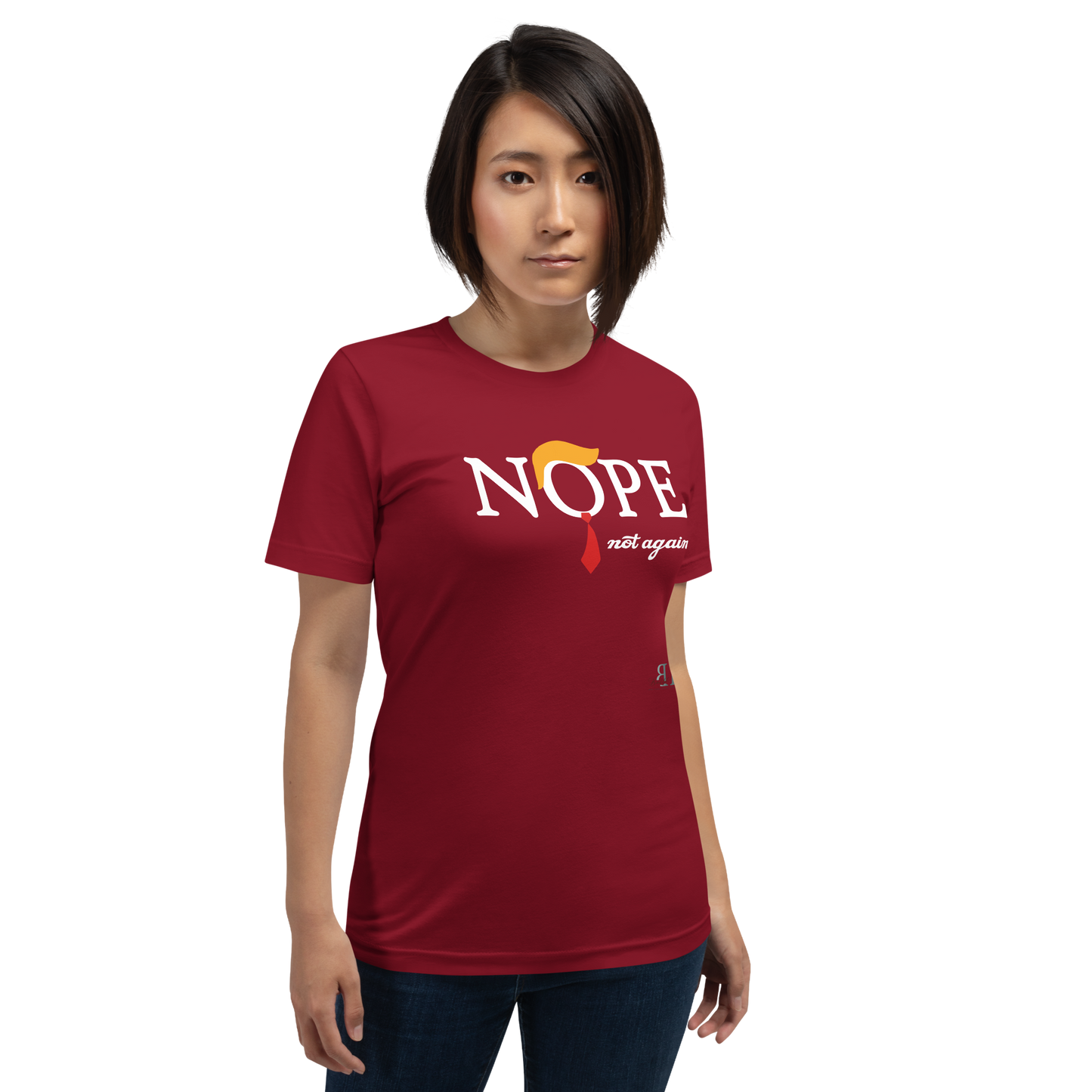 Nope, Not Again (white text) Unisex t-shirt