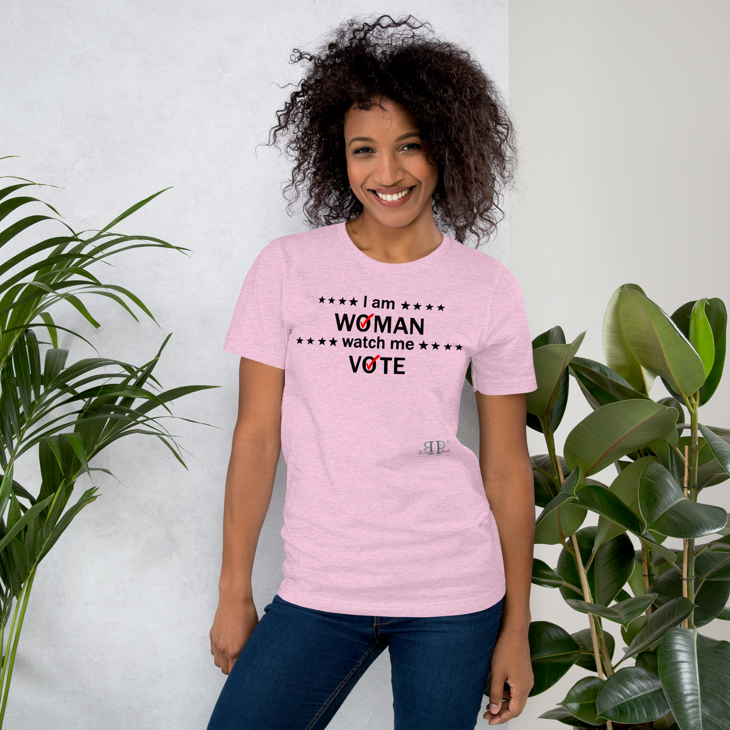 I am woman watch me vote 2 (black text) Unisex t-shirt