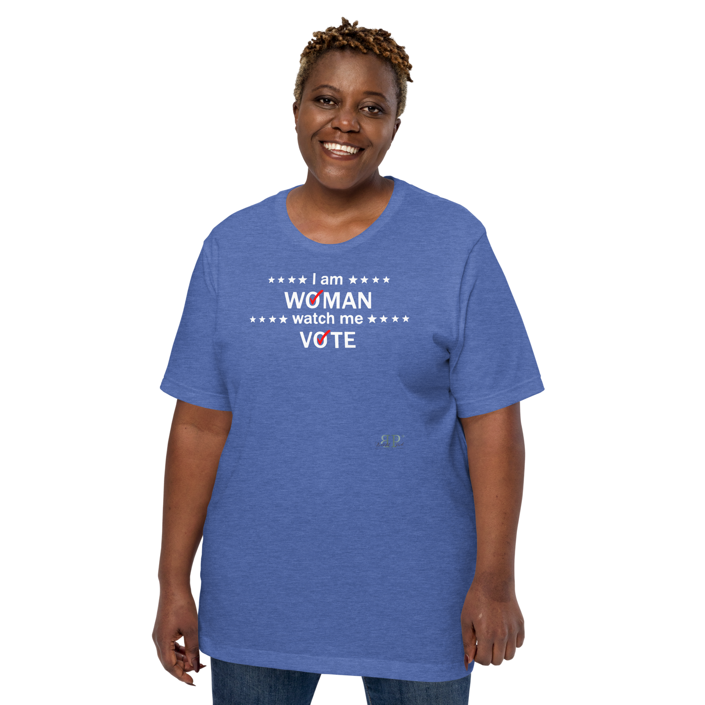 I am woman, watch me vote 3 (white text) Unisex t-shirt