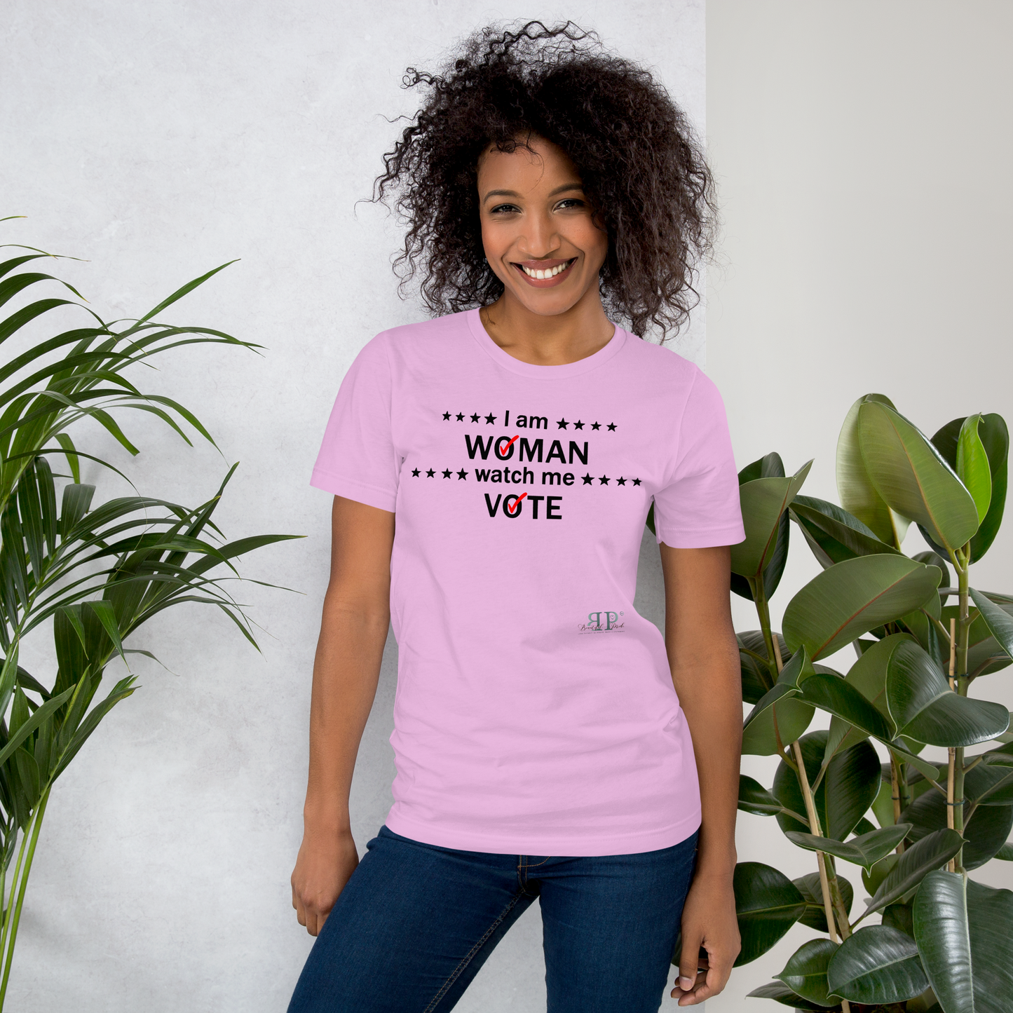 I am woman watch me vote 2 (black text) Unisex t-shirt