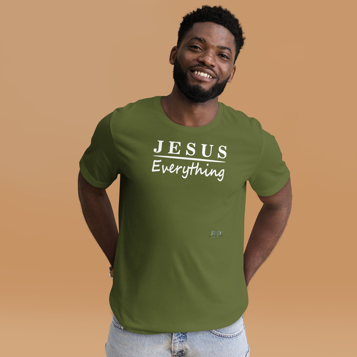 Jesus Over Everything (white text) Unisex t-shirt