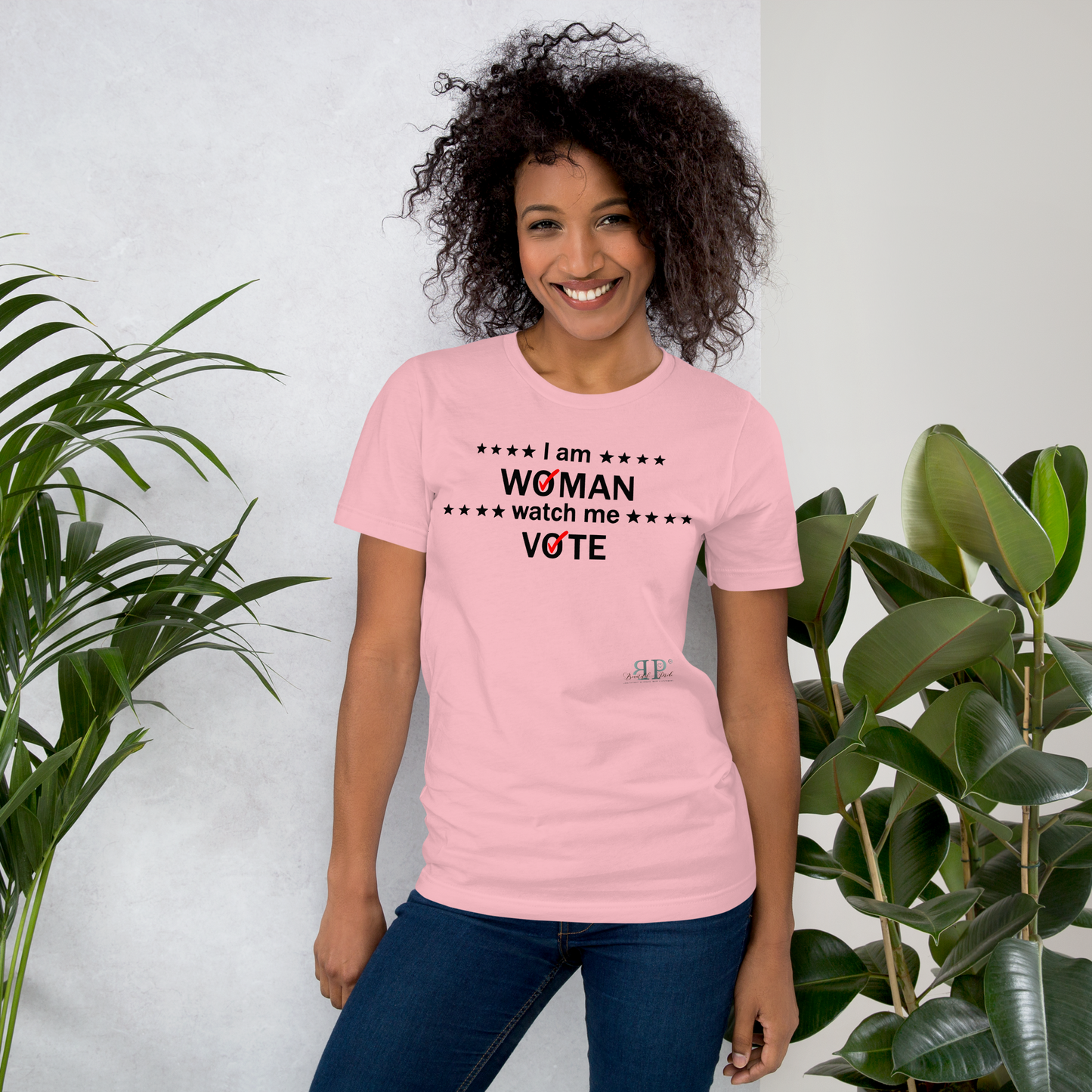 I am woman watch me vote 2 (black text) Unisex t-shirt