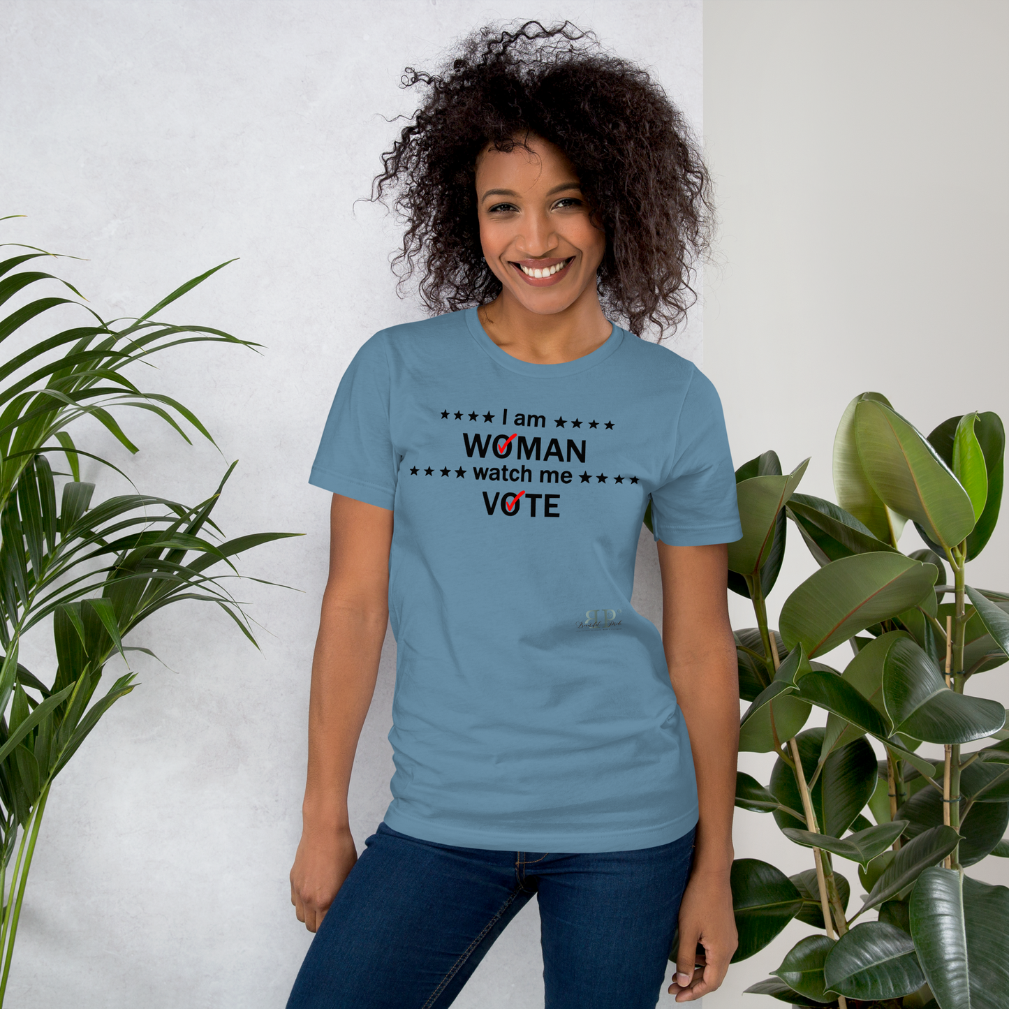 I am woman watch me vote 2 (black text) Unisex t-shirt