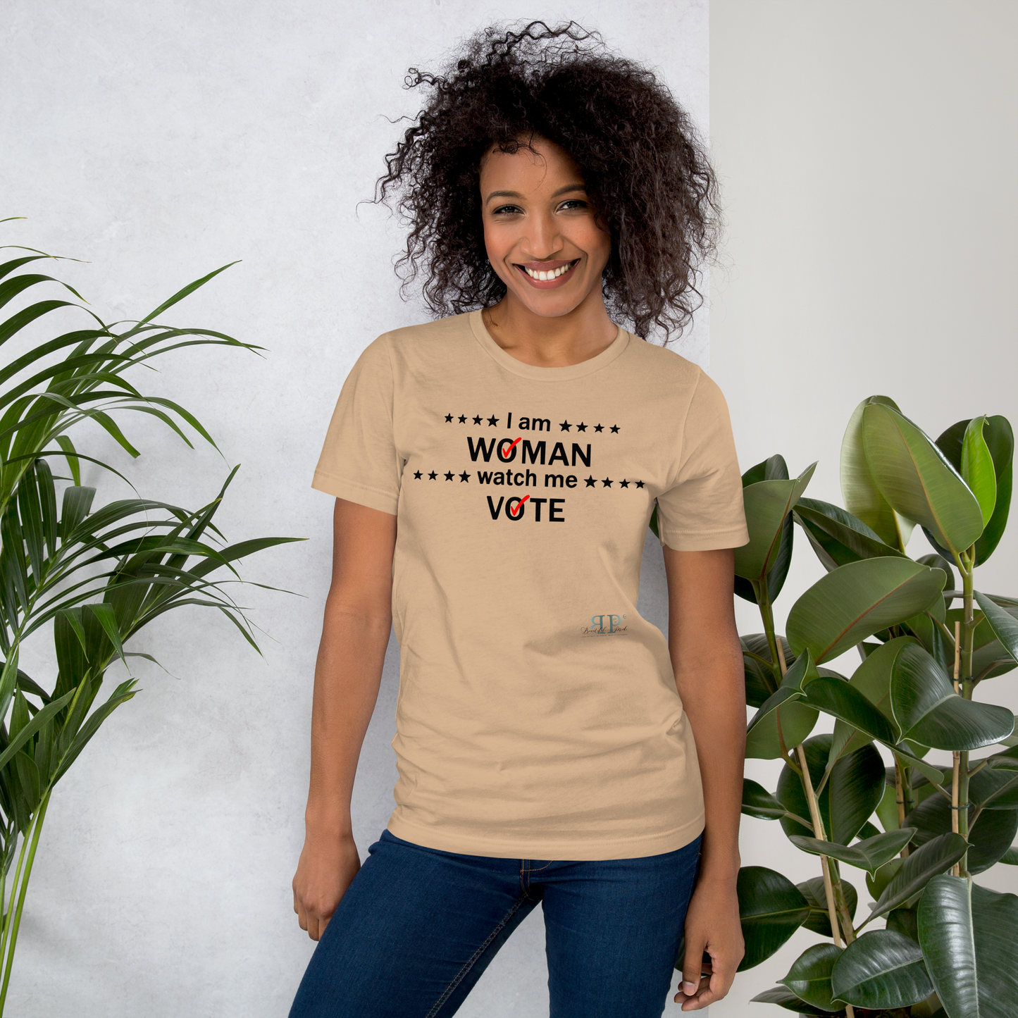 I am woman watch me vote 2 (black text) Unisex t-shirt