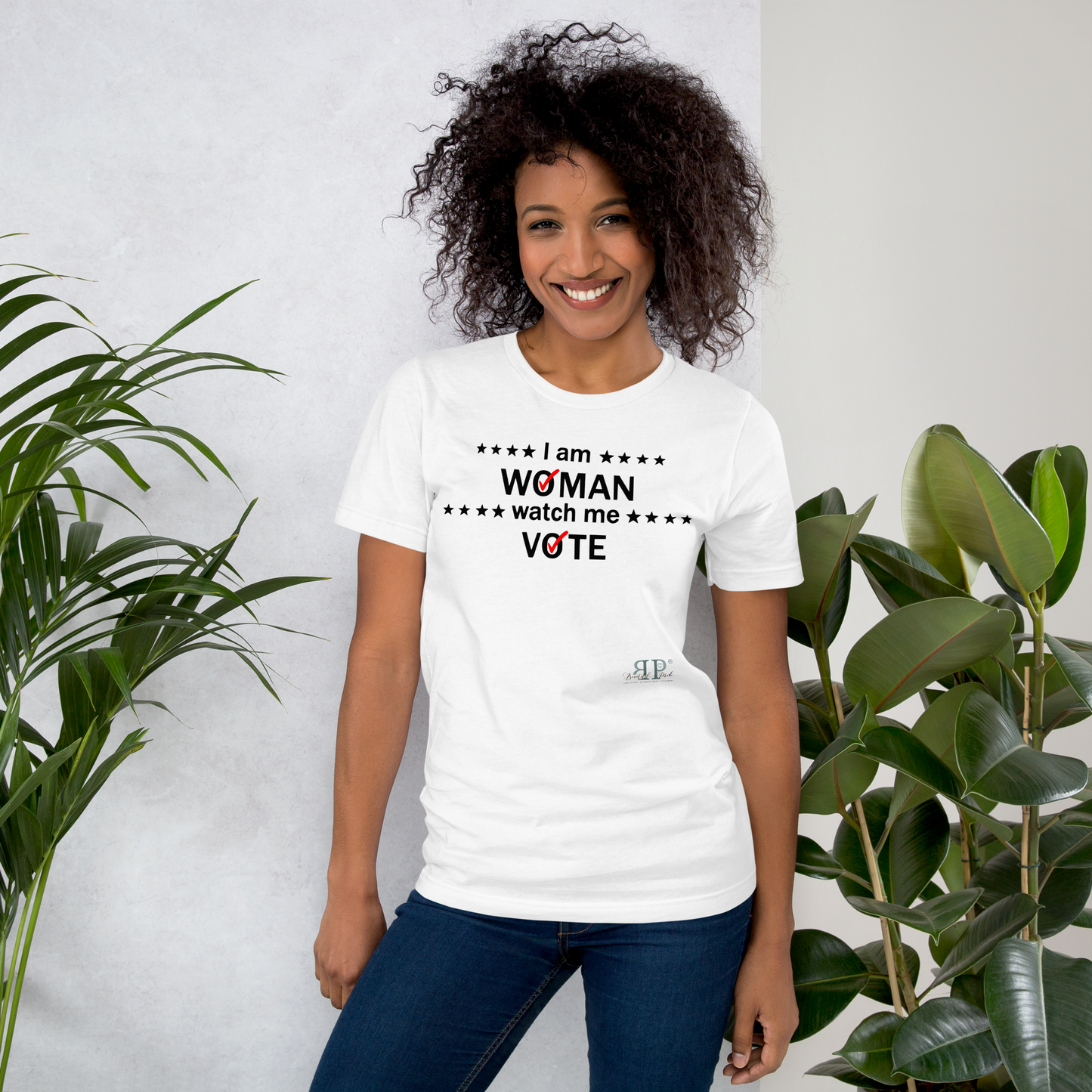 I am woman watch me vote 2 (black text) Unisex t-shirt