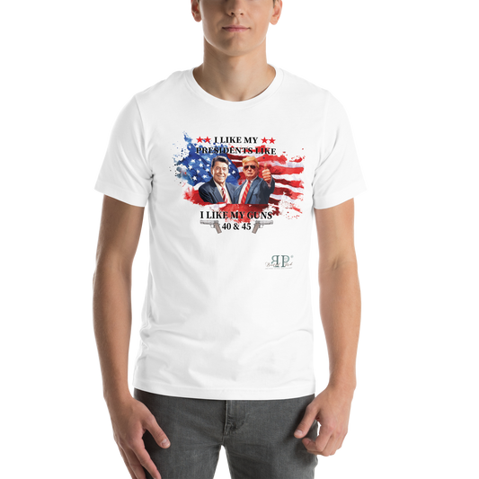 Trump- 45 Presidents & Guns Unisex t-shirt