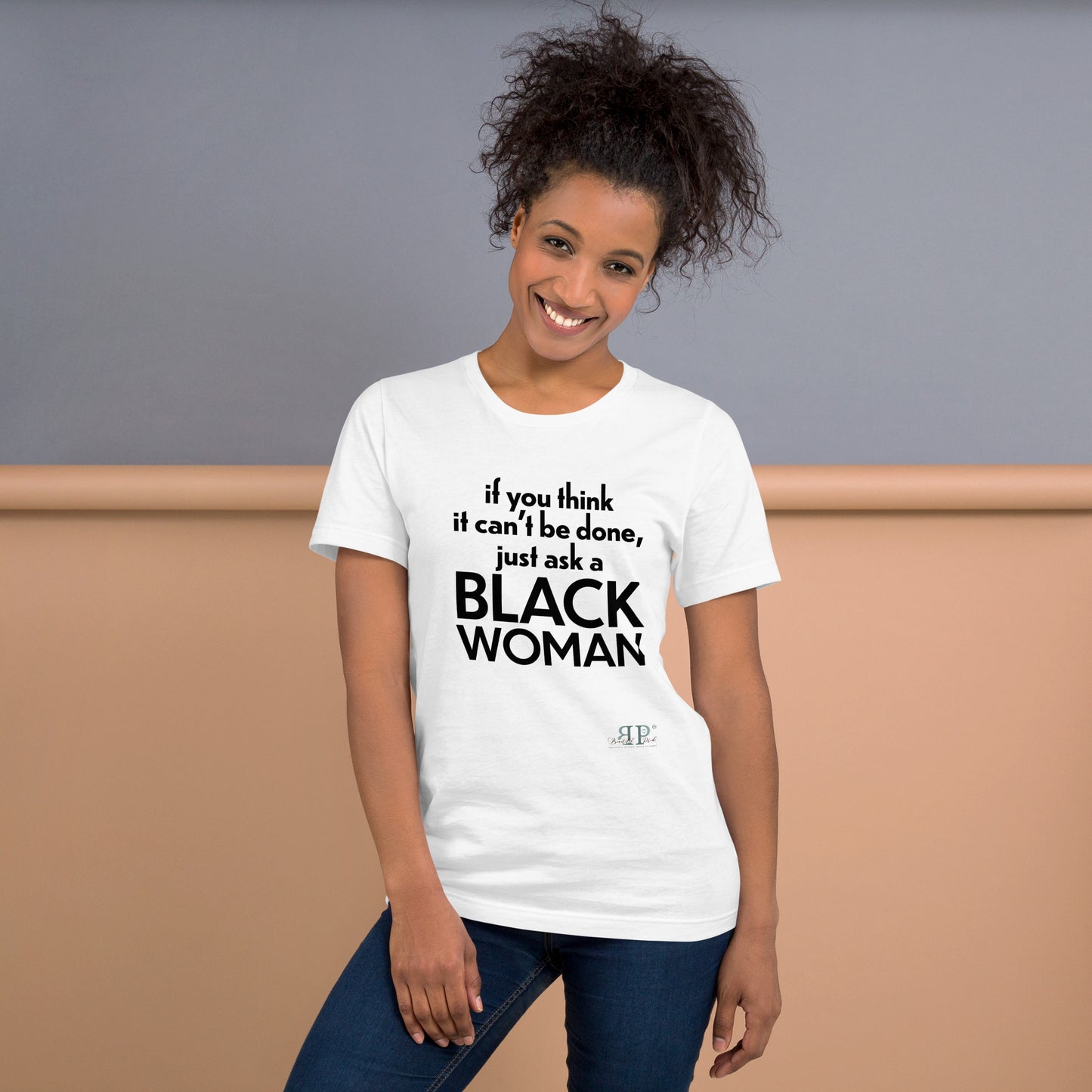 Ask a Black Woman Unisex t-shirt (black text)