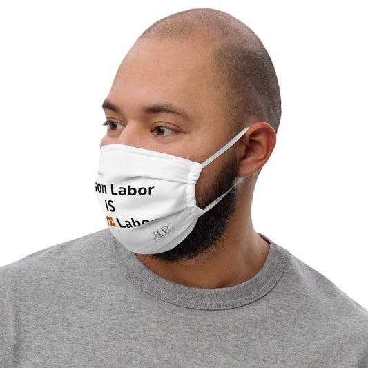 Prison Labor IS Slave Labor face mask