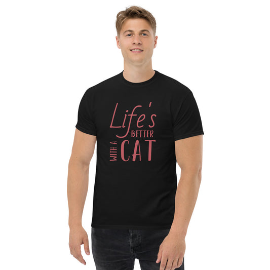Life is Better With a Cat Men's heavyweight tee