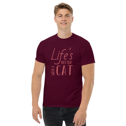 Life is Better With a Cat Men's heavyweight tee