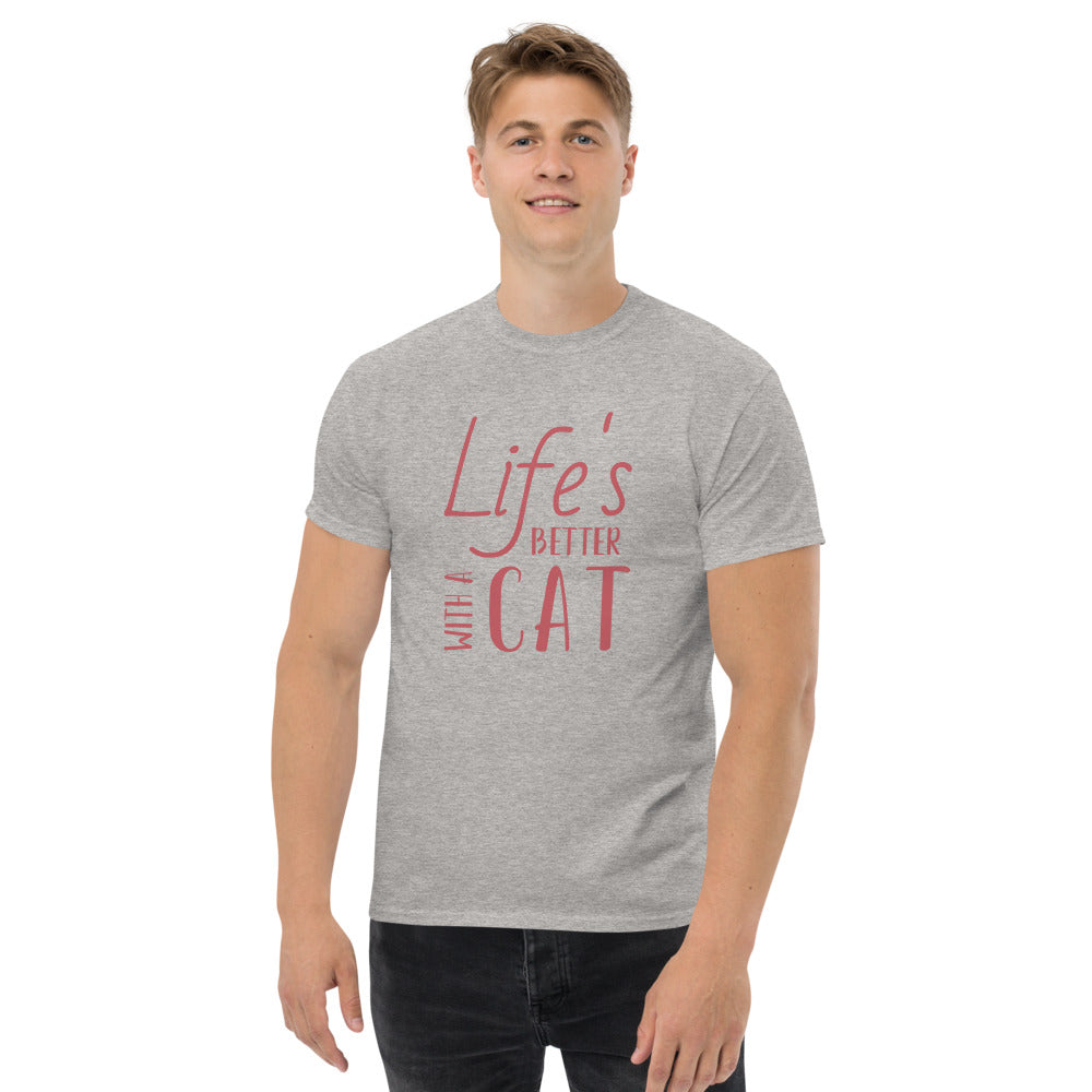 Life is Better With a Cat Men's heavyweight tee