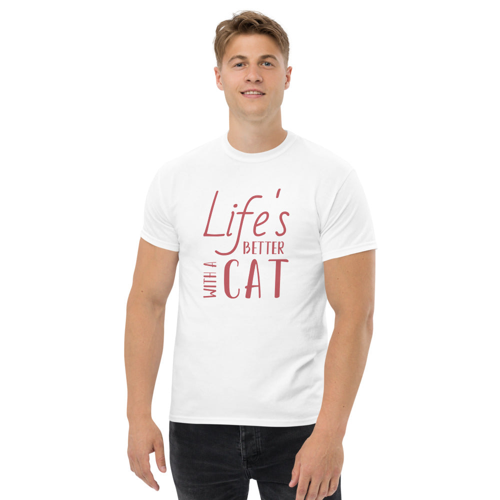 Life is Better With a Cat Men's heavyweight tee
