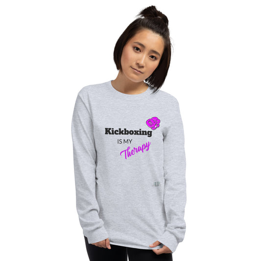 Kickboxing is my therapy Men’s Long Sleeve Shirt