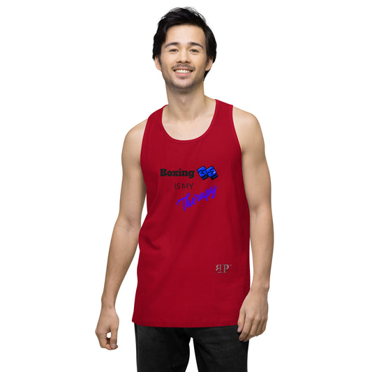 Boxing is my therapy Men’s premium tank top