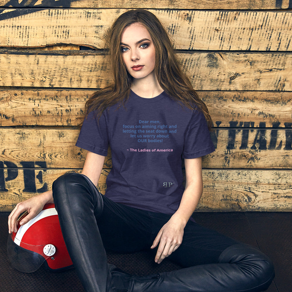Reproductive Rights: Dear Men- Focus Unisex t-shirt