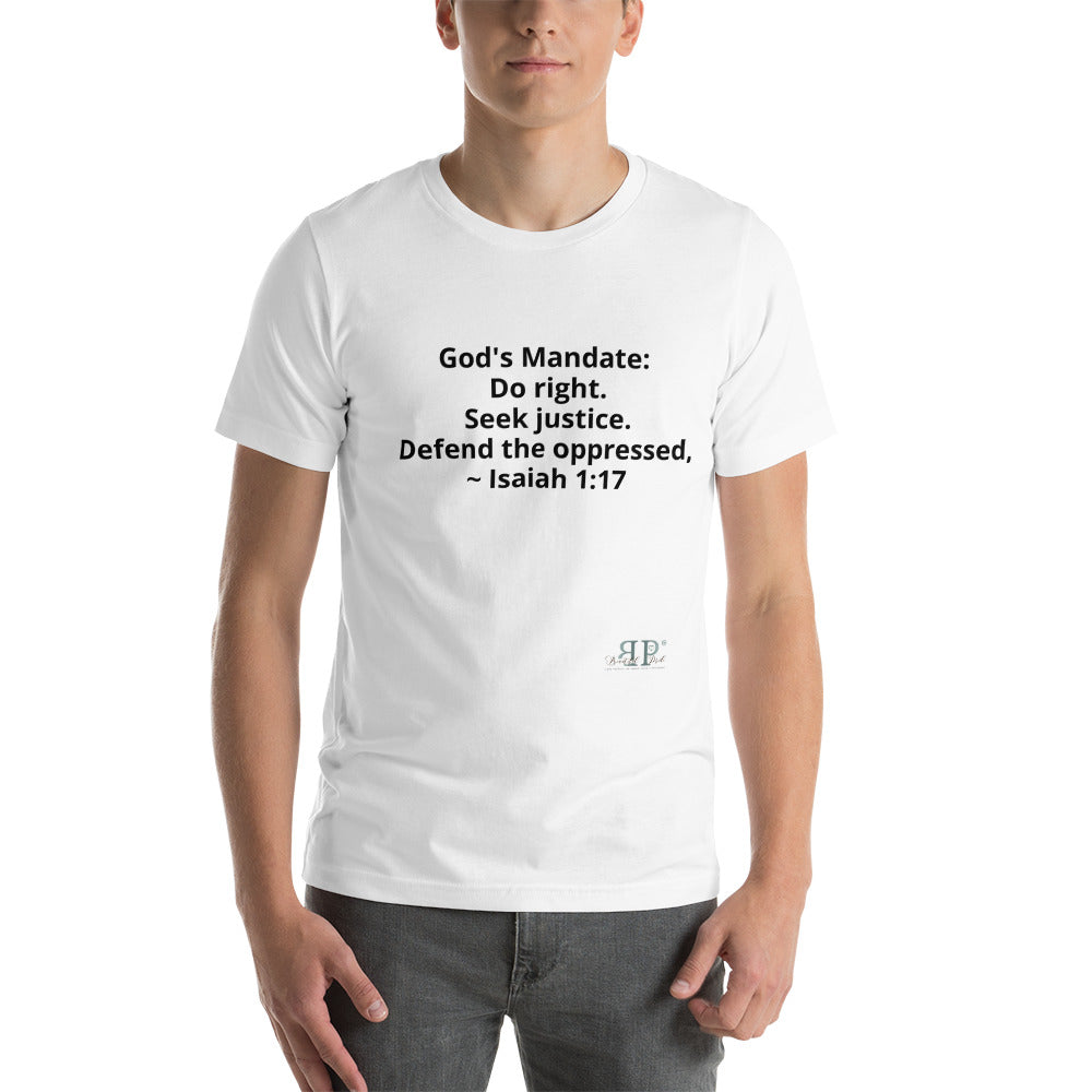 God's Mandate: Seek Justice Isaiah 1:17 Short-Sleeve Unisex T-Shirt